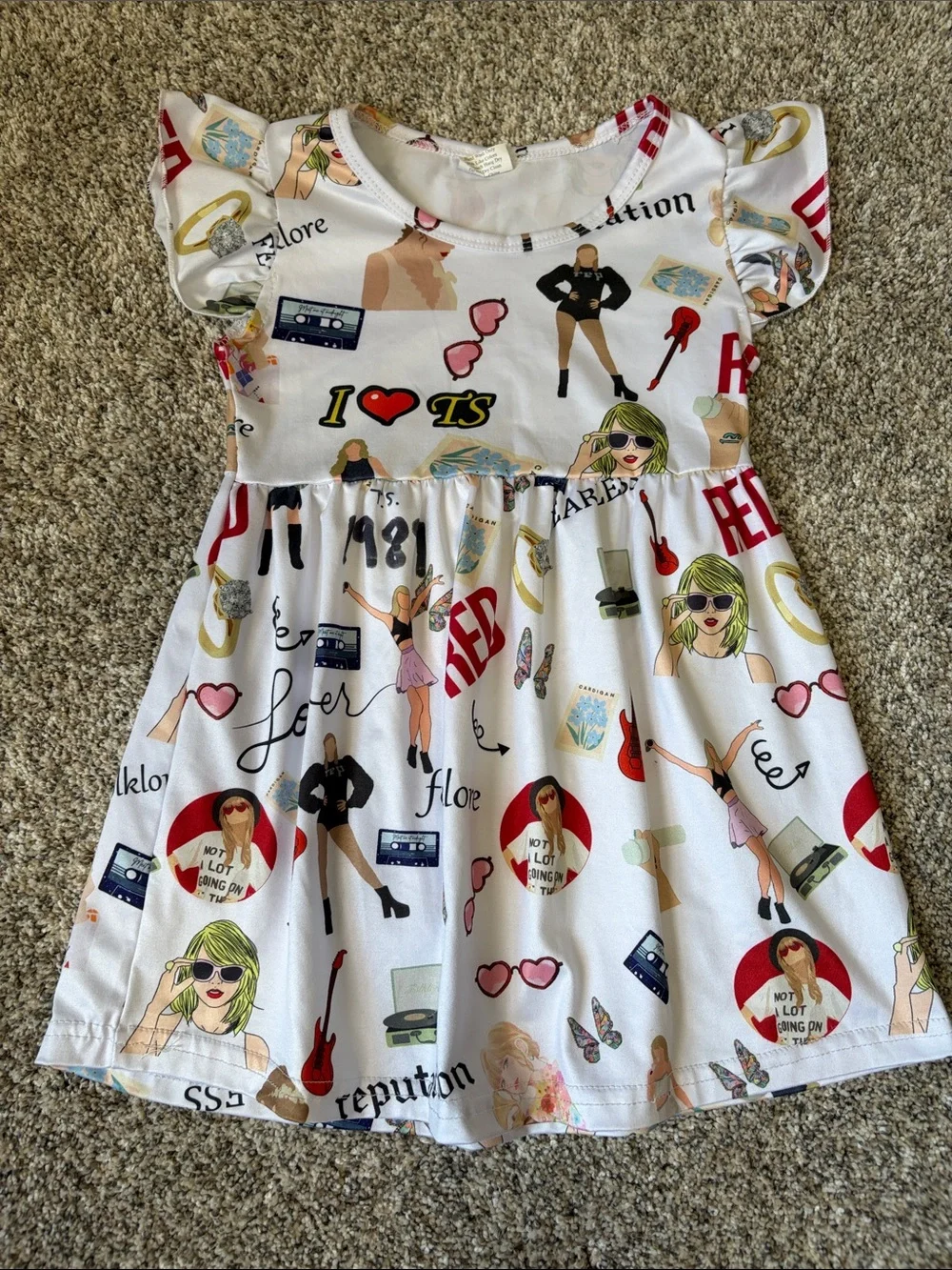Taylor Swift Flutter-Sleeve Dress